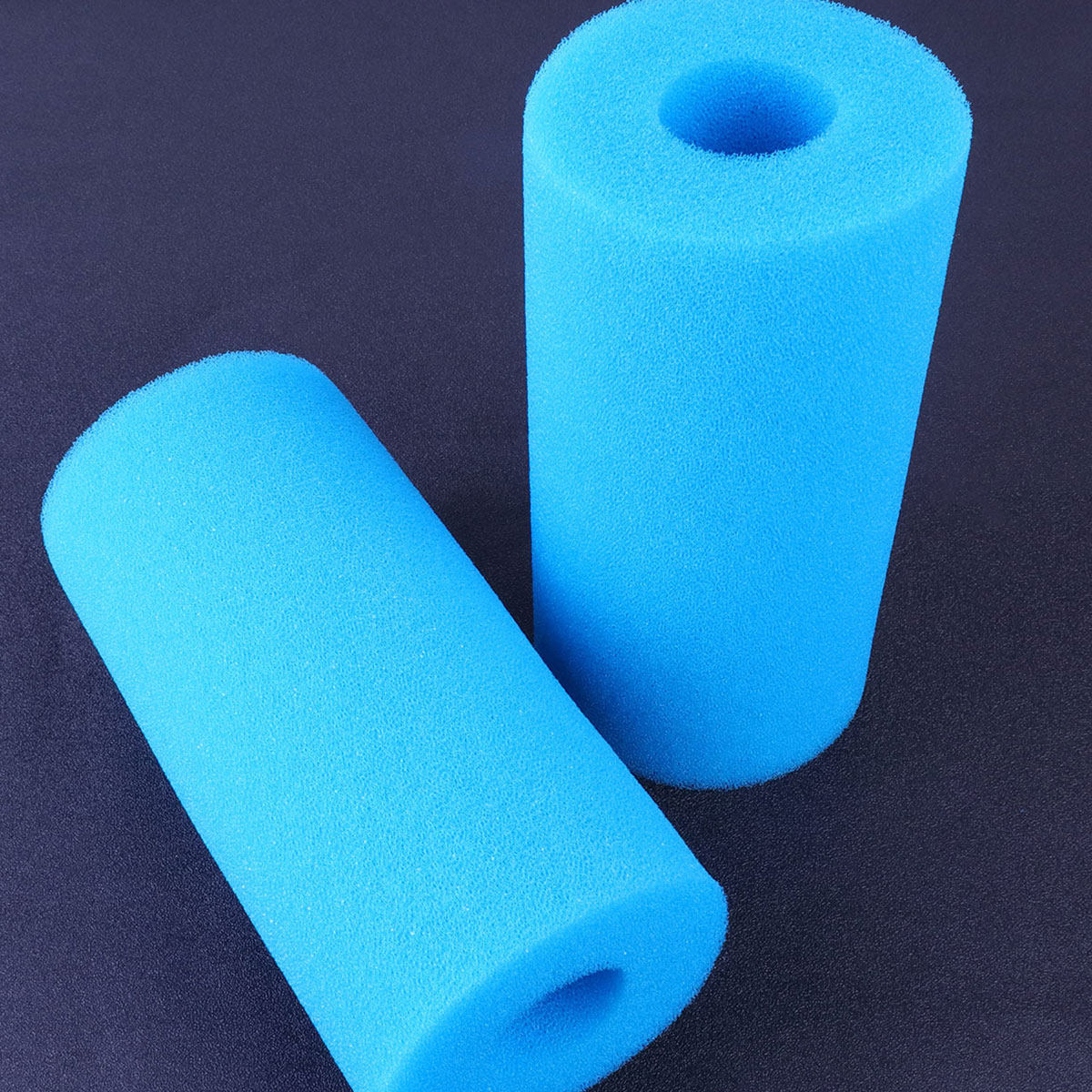 Fish Tank Filter - 4 éponges filtrantes cylindriques bleues, taille