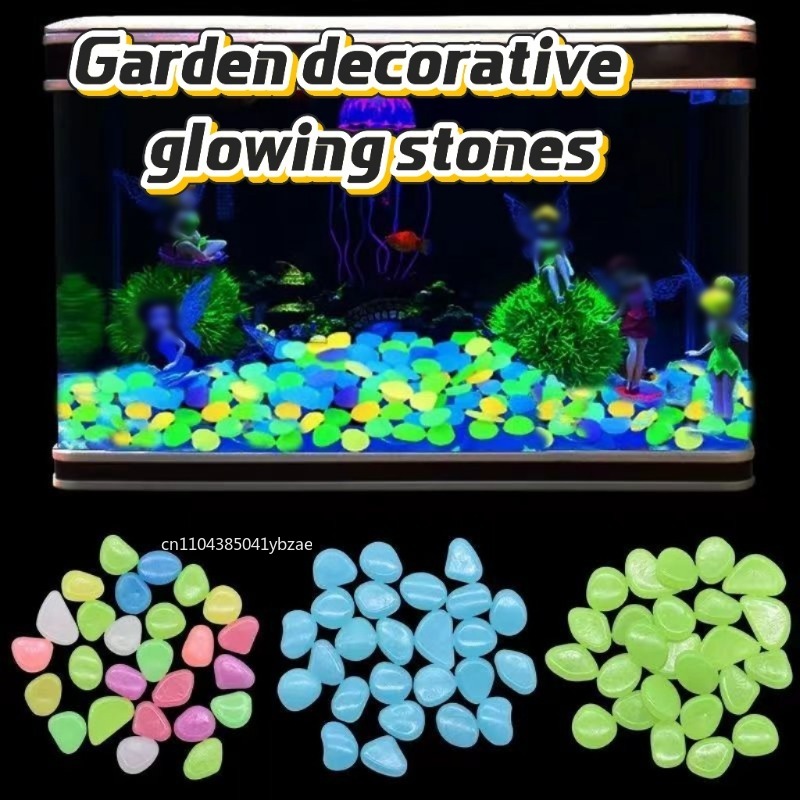 Fish Tank Gravel - 100-1000 pièces roche lumineuse, galets de