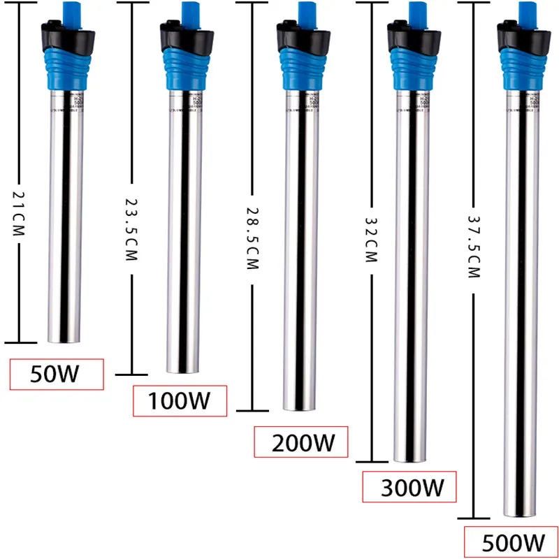Fish Tank Heater - Chauffage d'aquarium Submersible 50W/100W/200W/300W/500W, Thermostat de